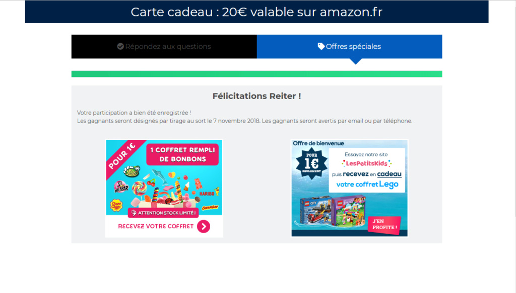 [ 100 centimes ] Carte Cadeau de 20,00 € amazon à gagner Amazon10