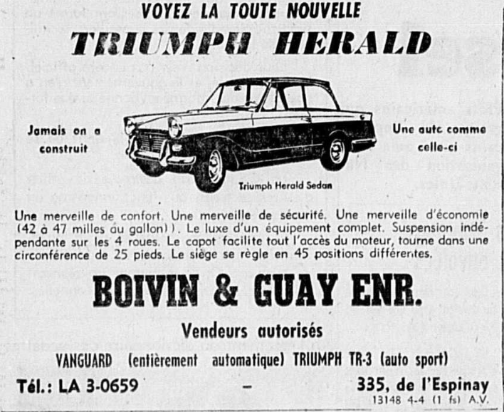 Publicité d'époque : Triumph  1961_t10