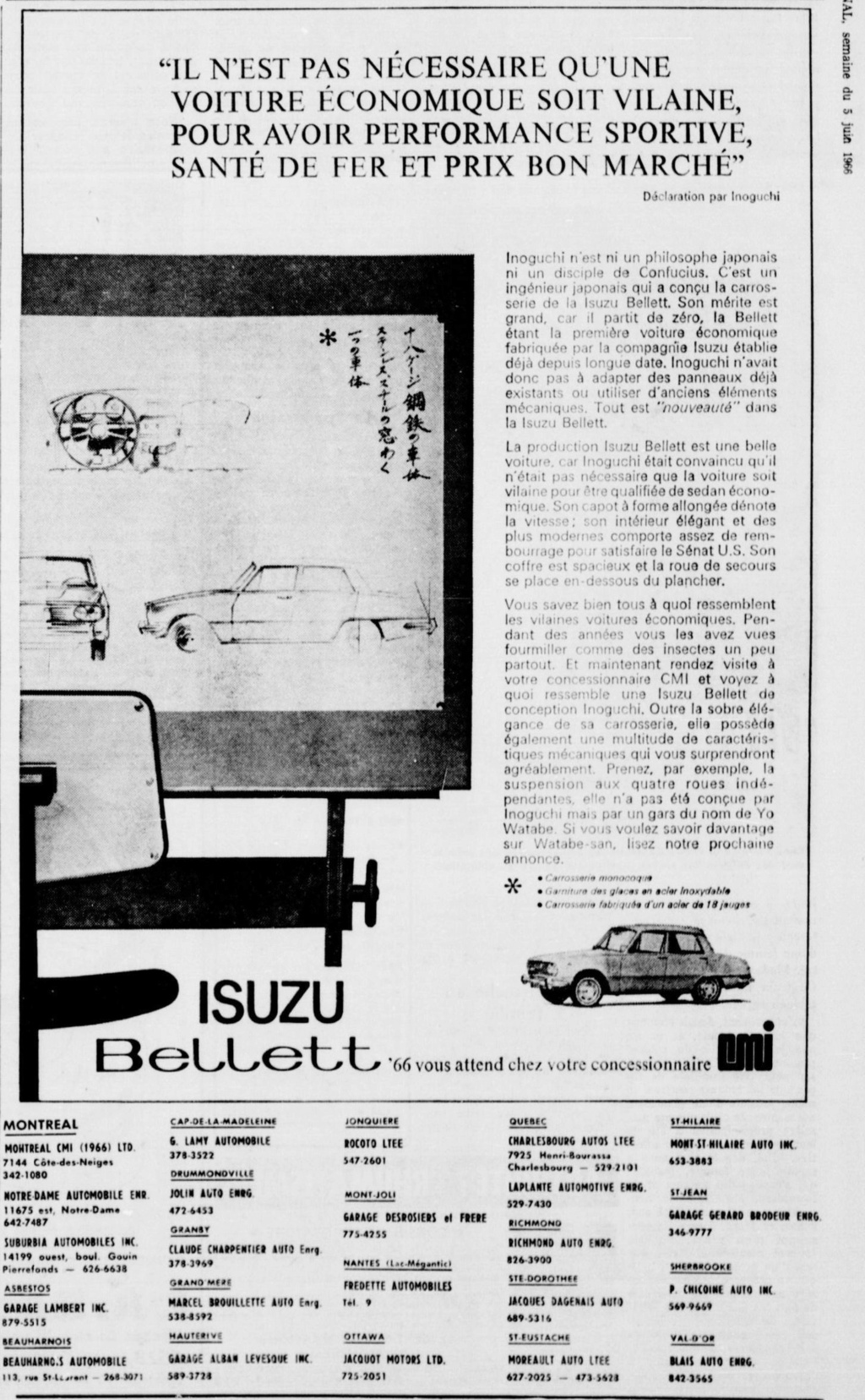 Publicité d'époque : Isuzu 1966_i10