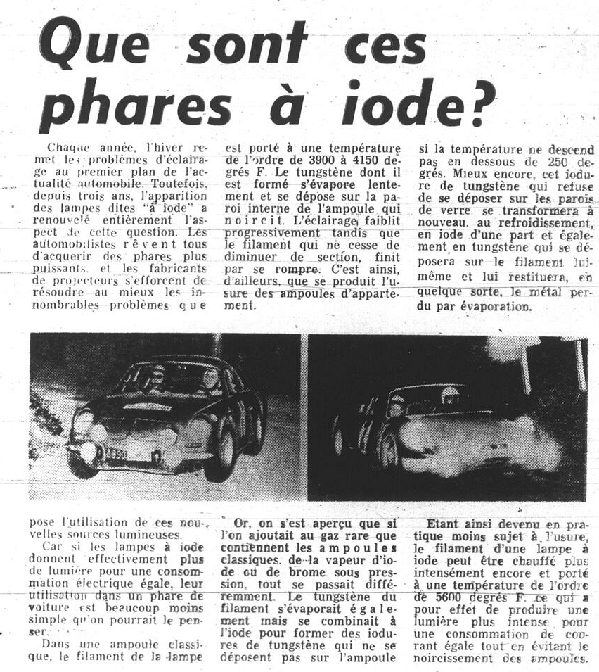 1968: Article de journal: Les phares à iodes 1968_p10
