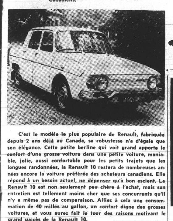 1968, article de journal: Renault 10 1968_r14