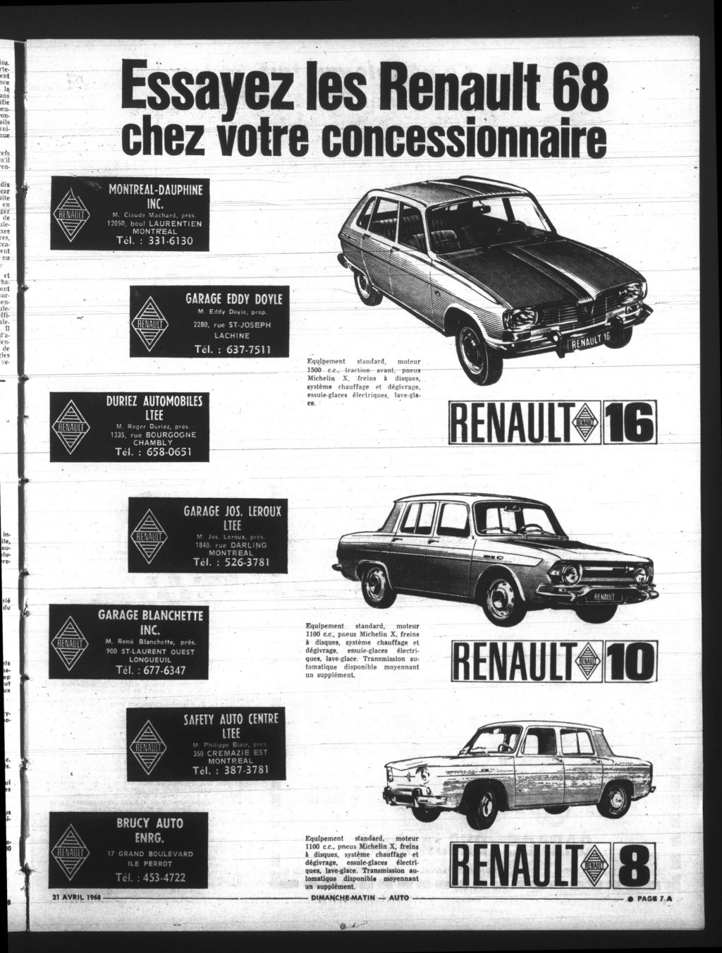 Publicité d'époque : Renault au Québec - Page 2 1968_r15