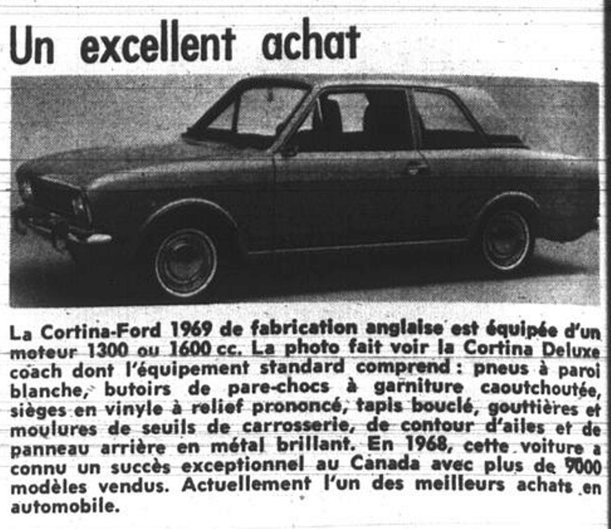 Article de journal de 1969: La Ford Cortina, un excellent achat  1969_c10