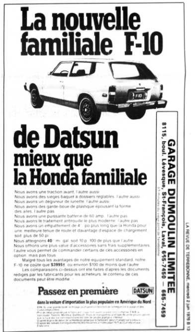 Publicité d'époque : Datsun 1976_d10