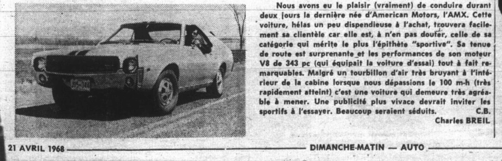  Article de journal de 1968: AMC AMX Amc_am10