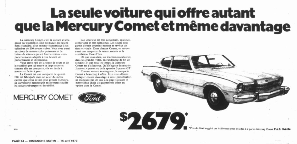 mustang - Vieilles publicité Ford/Mercury au Québec - Page 5 Comet_10