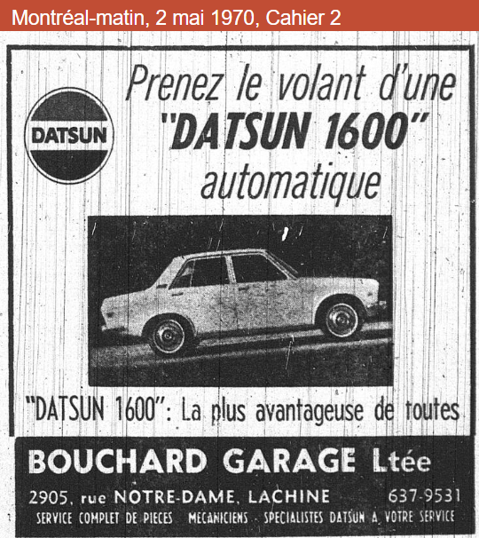 Publicité d'époque : Datsun Datsun18