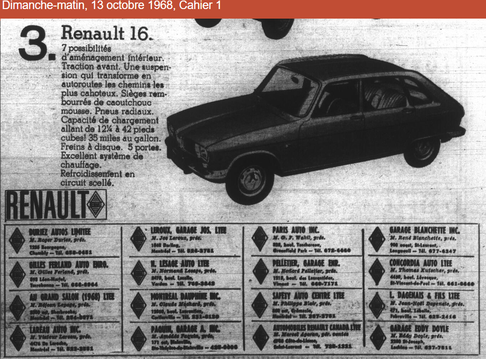 Publicité d'époque : Renault au Québec Liste_13