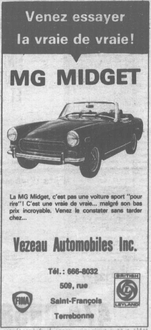 Publicité d'époque : MG  Mg_19710