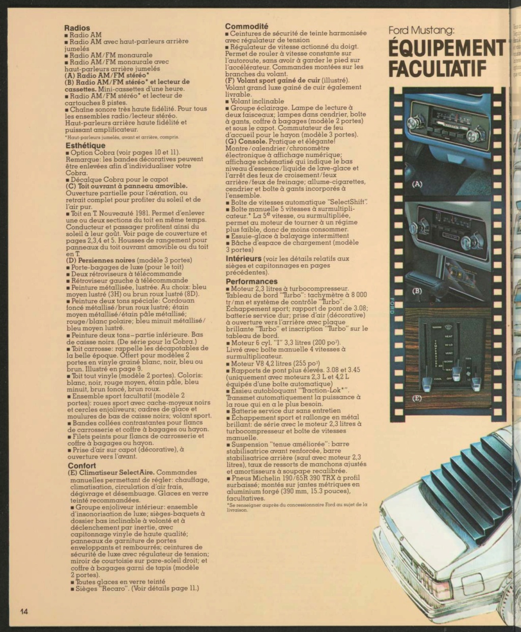 Brochure Mustang 1981 en français (Québec) Nouvel85