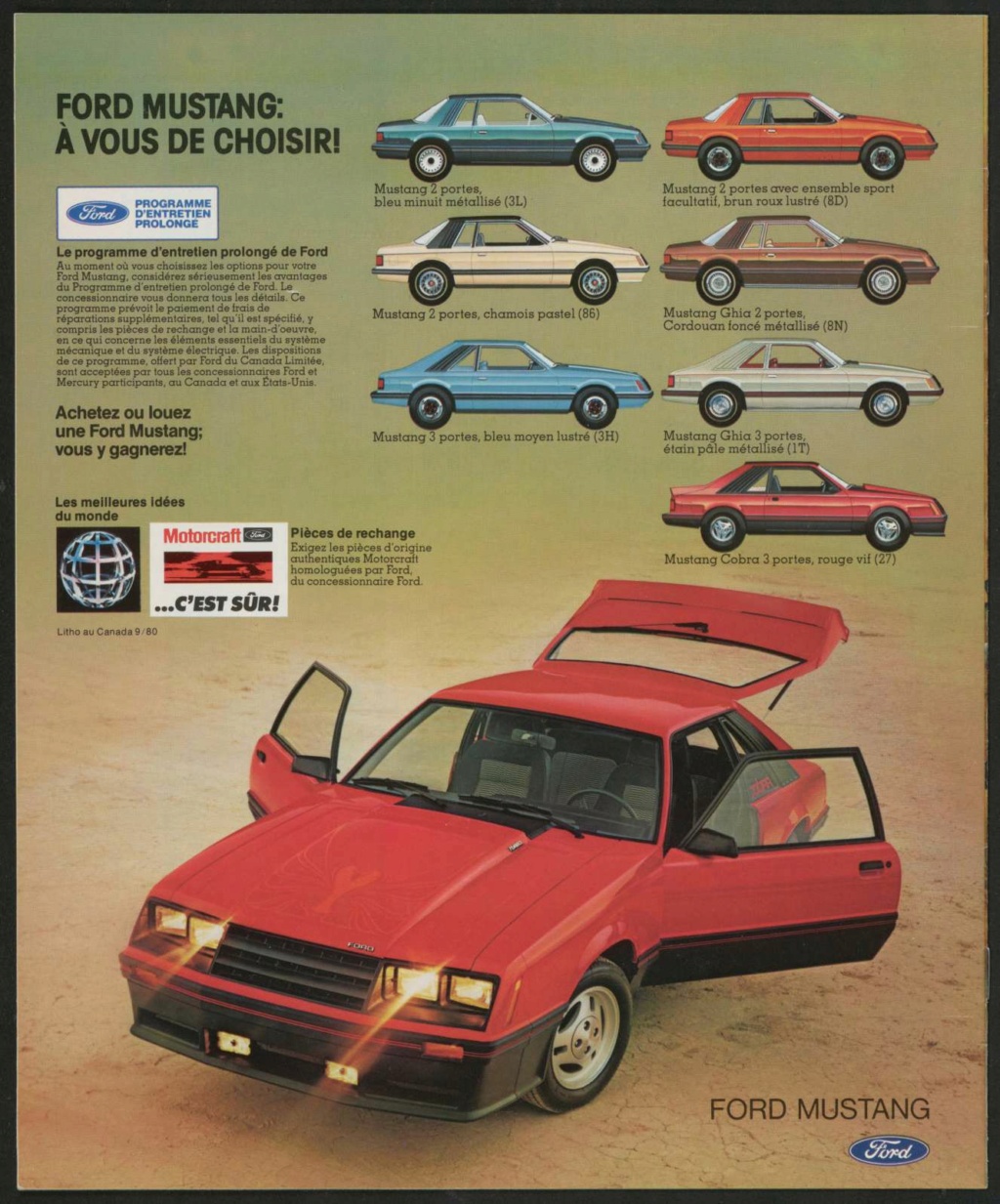 Brochure Mustang 1981 en français (Québec) Nouvel87