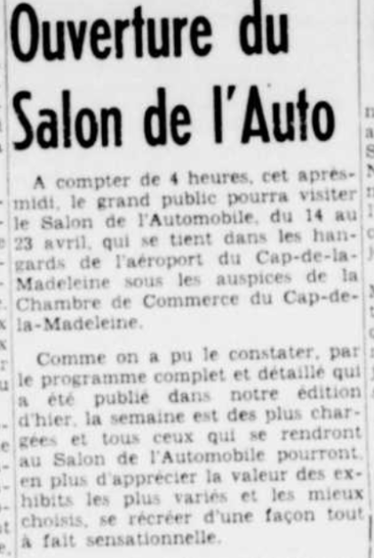 Le salon de l'auto de Trois Rivières Vers 1950. Opera_57