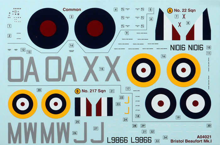 [Airfix] 1/72 - Bristol Beaufort Mk IA  Decals12