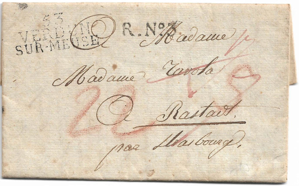 Lettre de 1812 pour le duché de Bade Rastat10