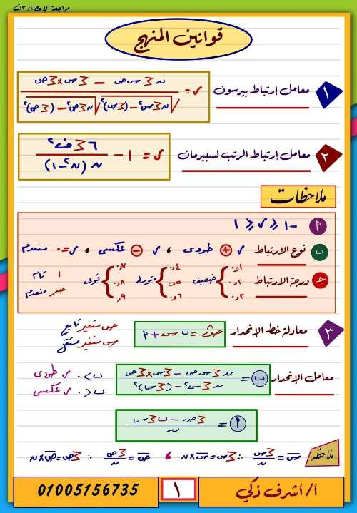  ملخص قوانين الإحصاء للثانوية العامة PDF  1_img236