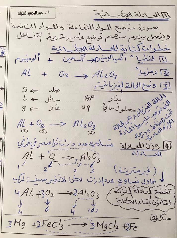  وزن المعادلات كيمياء أولى ثانوى الترم الاول 2024 مس أمانى عبد النبي      1_talb91