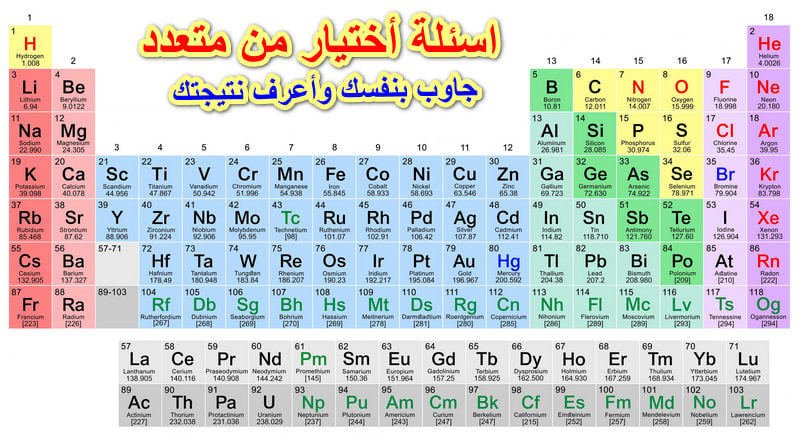 20 سؤال اختيار من متعدد  في الجدول الدوري وخواص العناصر لـ 3 ثانوي 41129