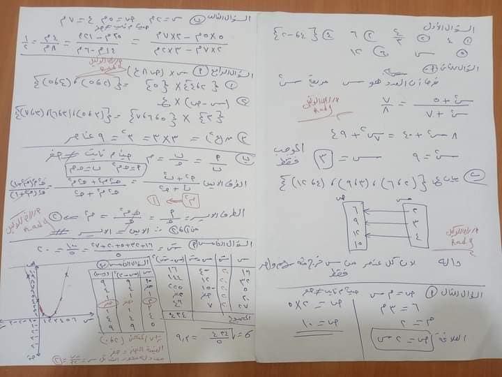 اجابة امتحان الجبر للصف الثالث الاعدادي 2024 محافظة البحيرة 4495