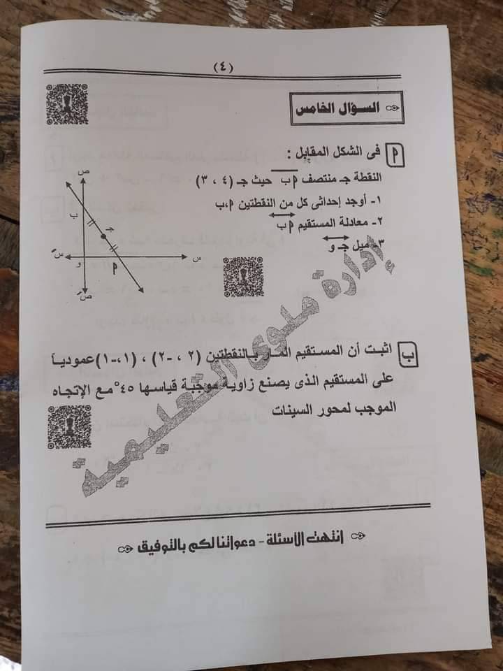 امتحان الهندسة للصف الثالث الاعدادي 2024 المنيا  5304