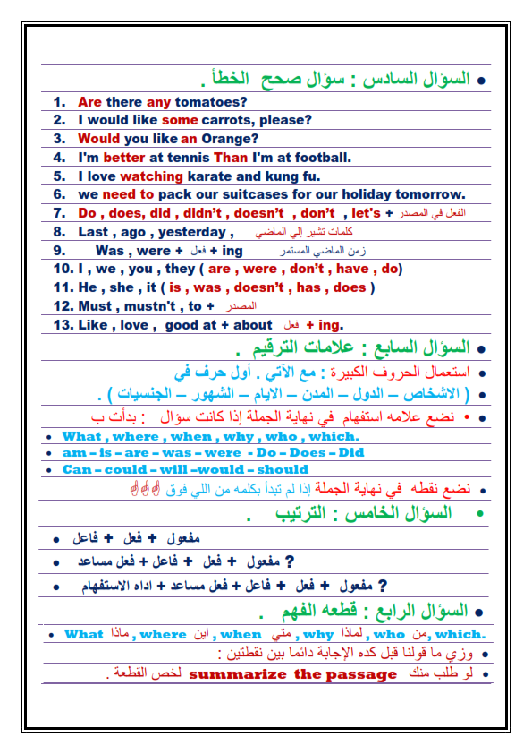 زيتونة المراجعة النهائية في اللغة الانجليزية ابتدائي واعدادي PDF Oia_ya11