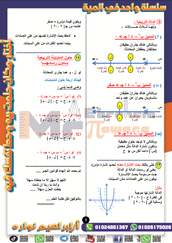 الرياضيات - ملخص الرياضيات للصف الاول الثانوي ترم أول pdf أ. إبراهيم نواره Ooo_1_10