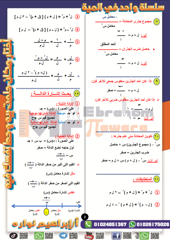 الرياضيات - ملخص الرياضيات للصف الاول الثانوي ترم أول pdf أ. إبراهيم نواره Ooo_1_11