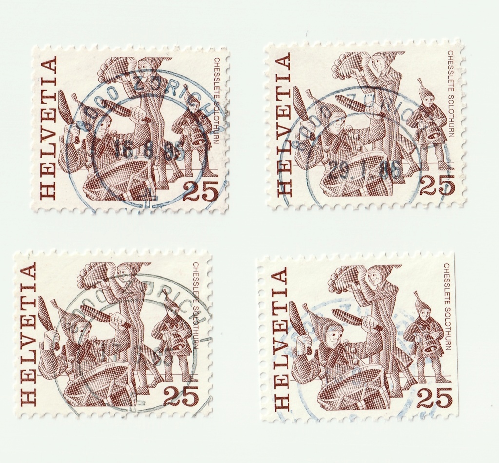 Fluoreszierende Stempelfarbe auf Briefmarken 676_st10