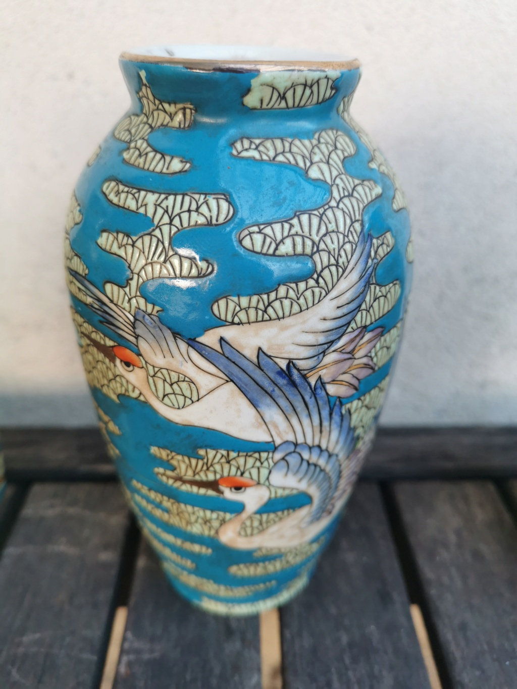Vase oiseaux ciel bleu chine Img_2051