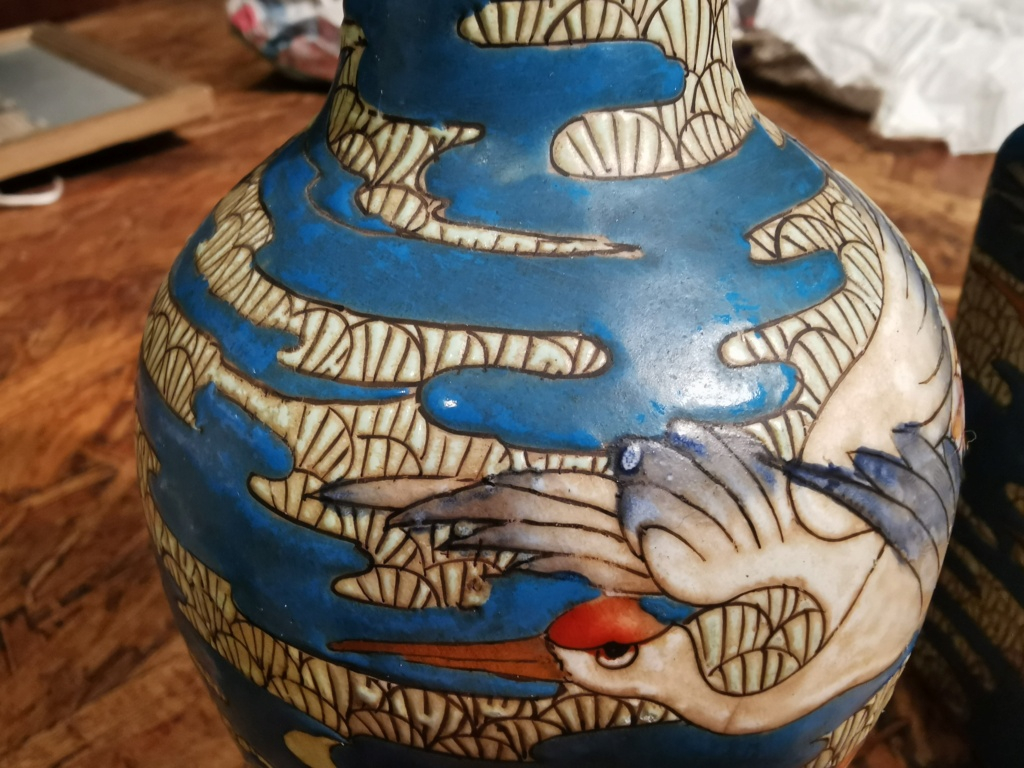Vase oiseaux ciel bleu chine Img_2056
