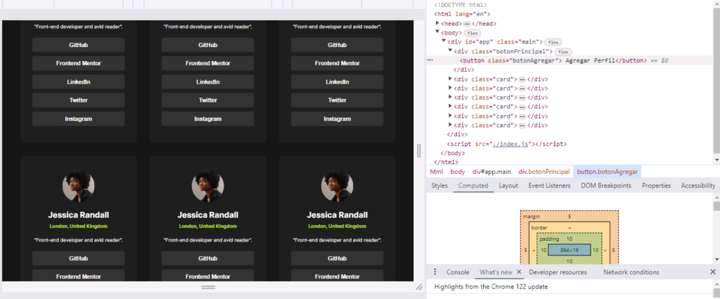 Crear elementos HTML con JavaScript Ad410