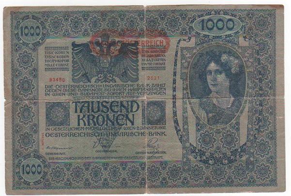 1.000 Coronas de Austria de 1919 Austri10