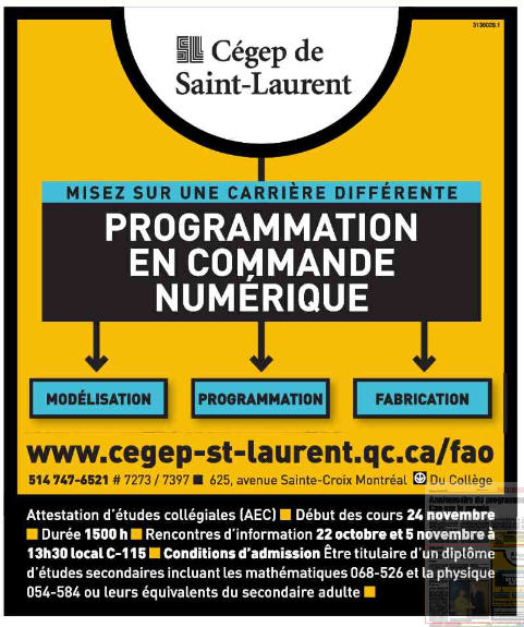 formation : Commande Numérique (CEGEP) Format10