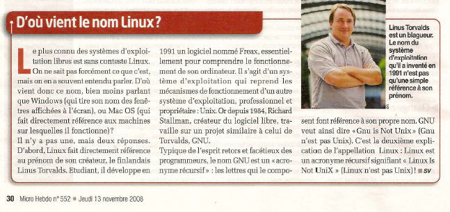 D'où vient le nom Linux ? Linux10