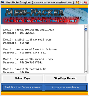 الآن برنامج mess hacker لسرقة الإيميل مجرب ومهم جدا الرجاء الدخول +صور H4ck3r10