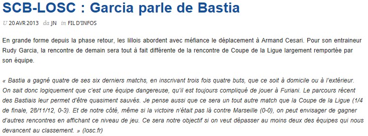 Bastia 1-2 Lille S139