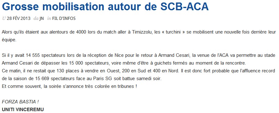 SC Bastia 1-0 AC Ajaccio S52