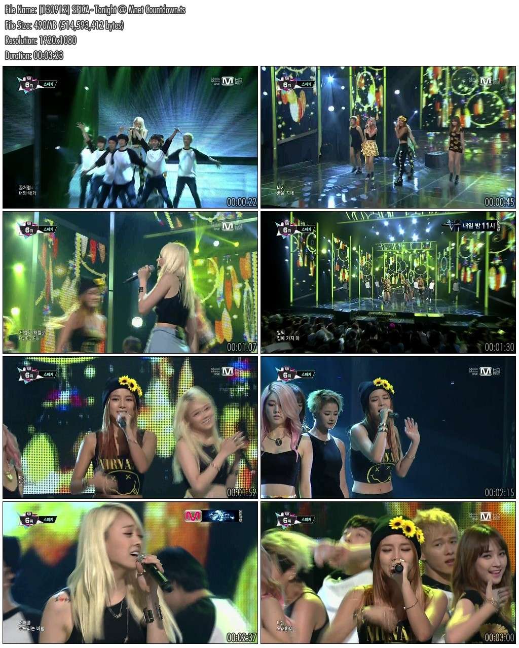 [130912] SPICA - Tonight @ Mnet Countdown 13091210