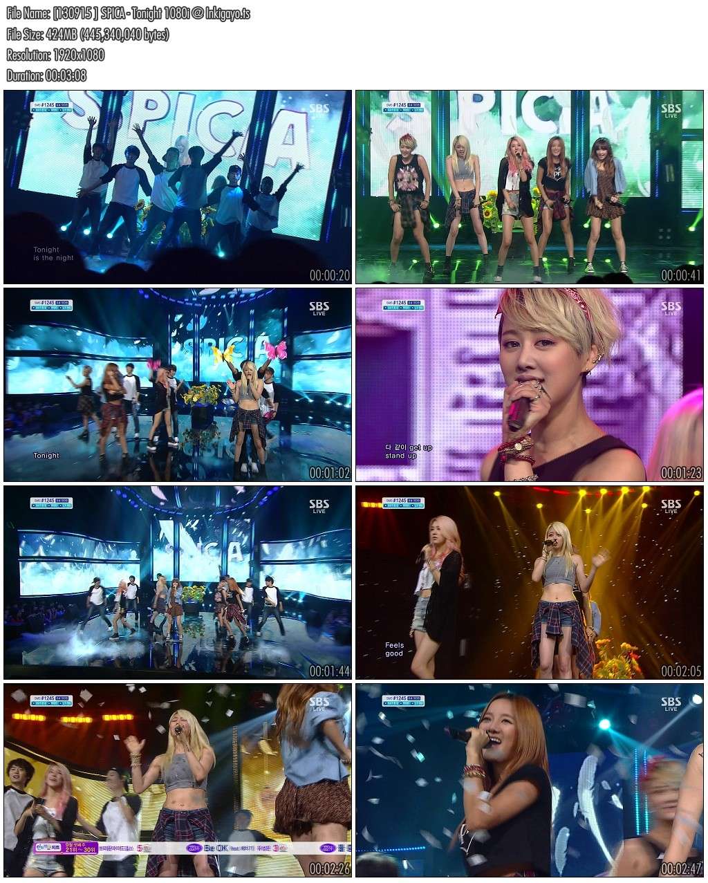 [130915 ] SPICA - Tonight @ Inkigayo 13091510