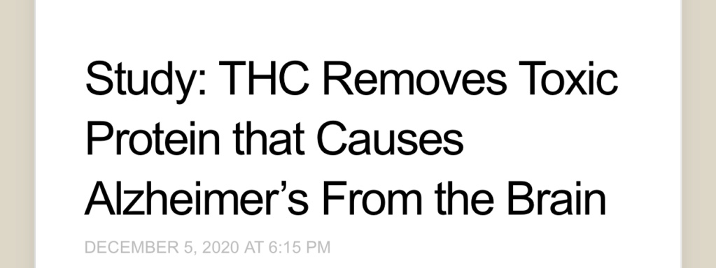 Study: THC removes the toxic protein that causes Alzheimer in the brain 2e31c310