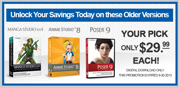 Poser 9, Anime Studio 8 et Manga Studio EX 4 pour $ 49.99 Bundle10