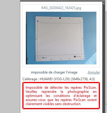 pixscan - Pixscan : Impossible de detecter les reperes Erreur10