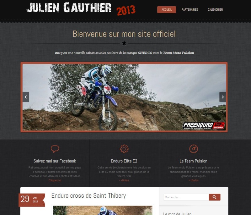 Nouveau site internet pour notre parrain Julien gauthier Captur13