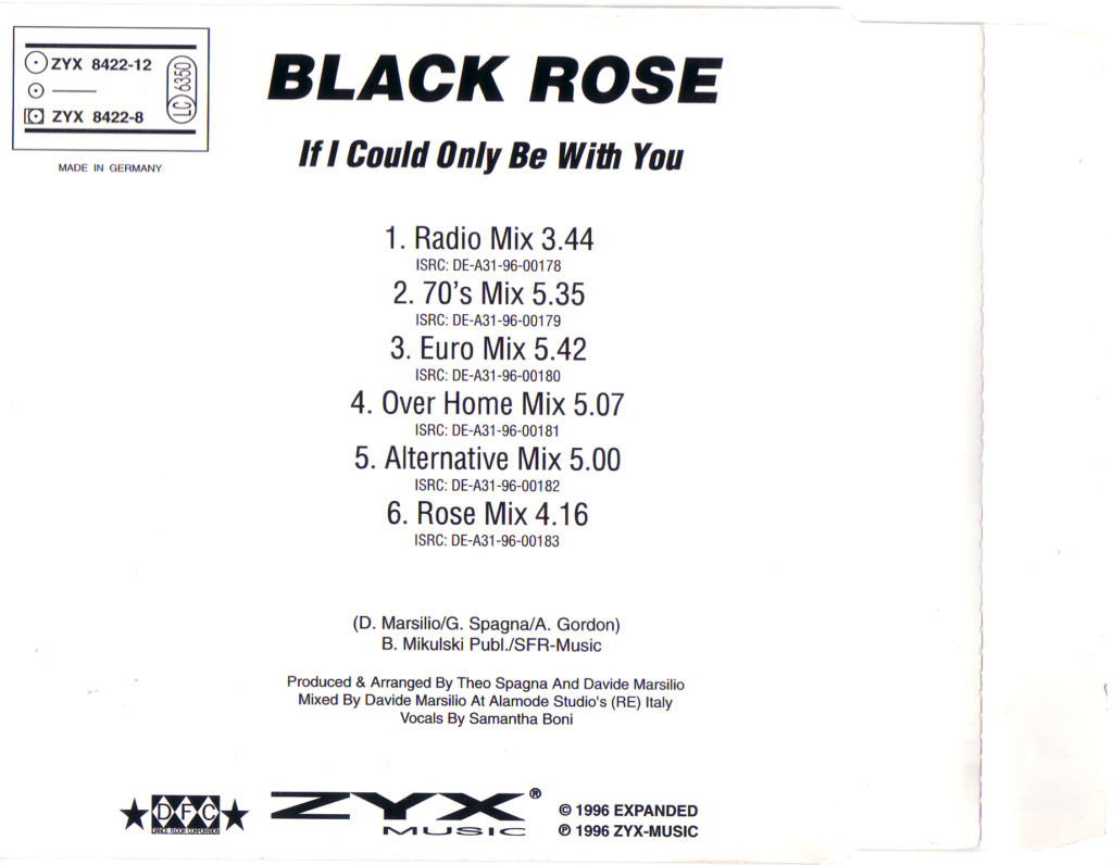 Black Rose - If I Could Only Be With You (CDM) (1996) 320K (Post. 08/09/2023) Back15