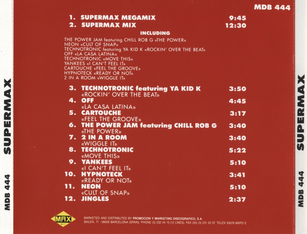 VA - Supermax (Cd-Compilation, Max Music – MDB 444) (1990) Back76