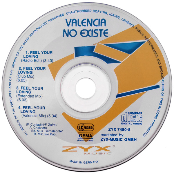 Valencia No Existe - Feel Your Loving -  (Maxi-CD) 1994 - Germany (320K) Cd134