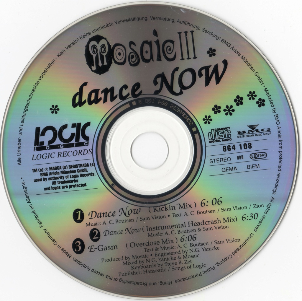 Mosaic III Feat. Zion - Dance Now (CDM, Logic Records – 664 108, Logic Records – LOC 44) (GER, 1991) (FLAC) Cd150