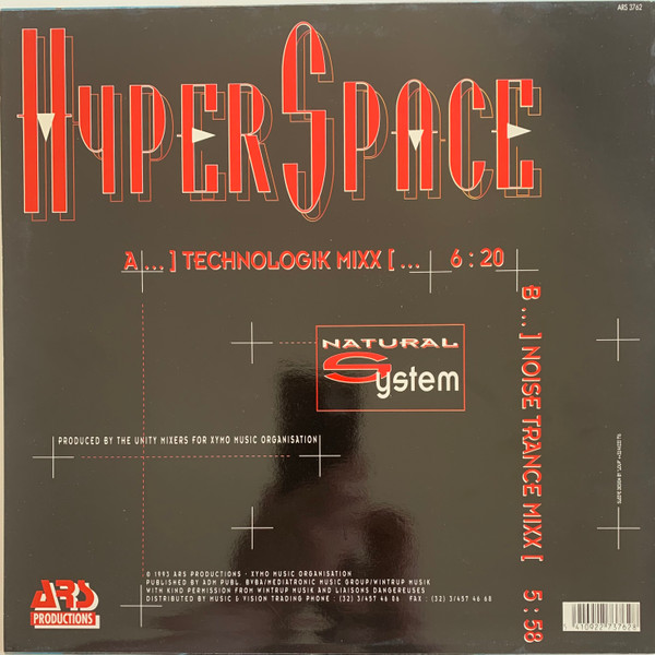 Hyper Space – Natural System (Vinyl 12", ARS Productions – ARS 3762) {Techno, Trance} - [22/02/23] Contr117