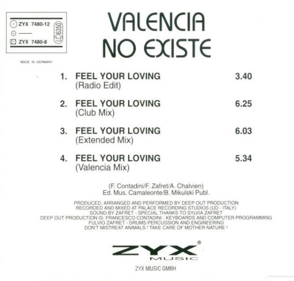 Valencia No Existe - Feel Your Loving -  (Maxi-CD) 1994 - Germany (320K) Contr145