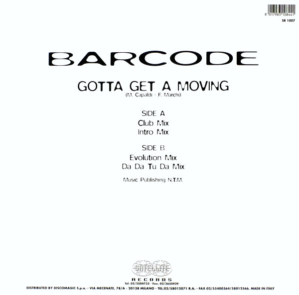 Barcode - Gonna Get A Moving (Maxi-Single),  Satellite Records – SR 1007 (1995 - ITA) (320K) - Contra87