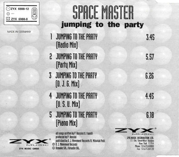Space Master - Jumping To The Party (CDM, ZYX Music – ZYX 6988), (1993-GER) (320K) Contra88